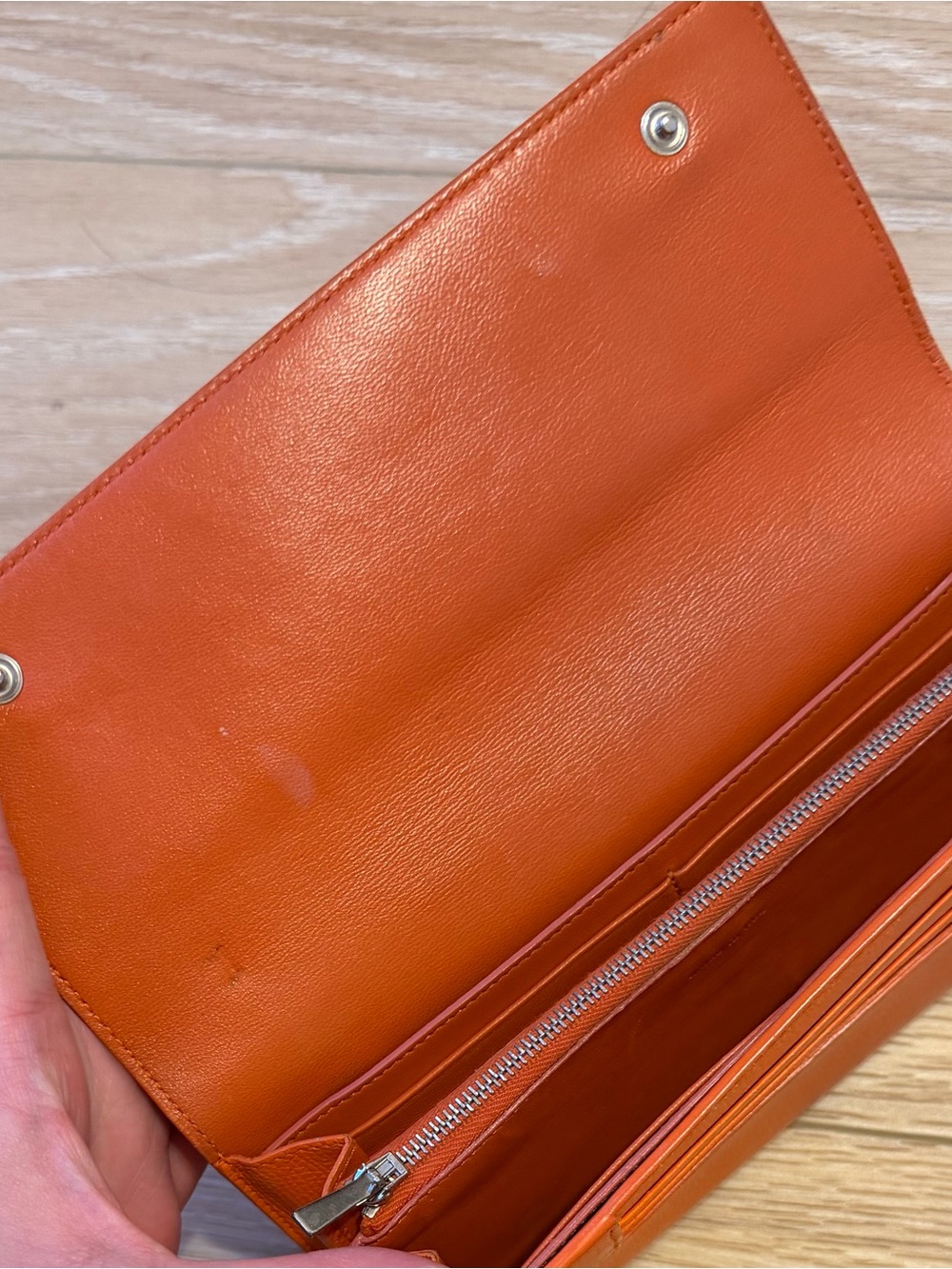 Celine Phoebe Philo Orange Leather Long Wallet - Picture 2 of 2